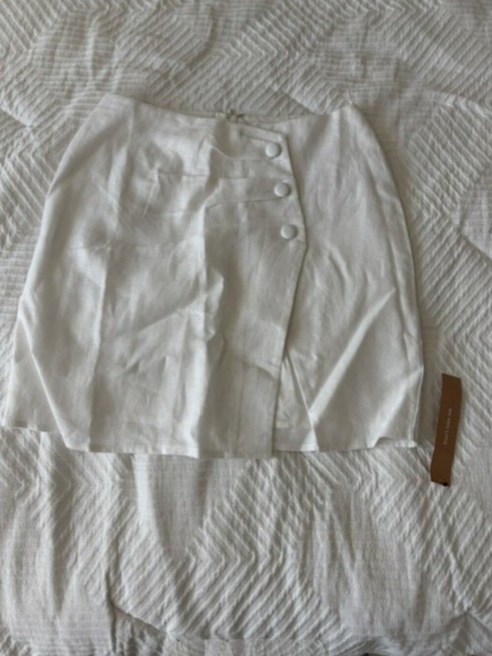 NWT Reformation Helena Linen Mini Skirt | White | Size 0